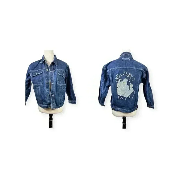 Culture Jeans Embroidered Jean Jacket Mens Size Medium - Picture 1 of 11